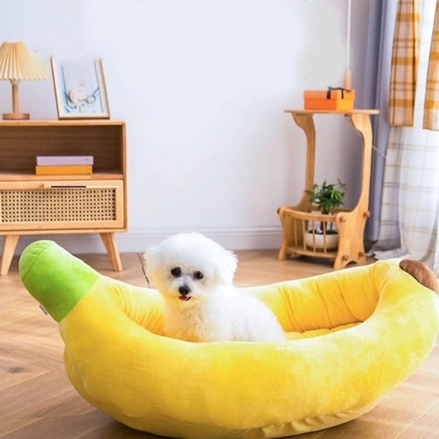 Banana Shape Dog Bed Plush Cozy & Breathable