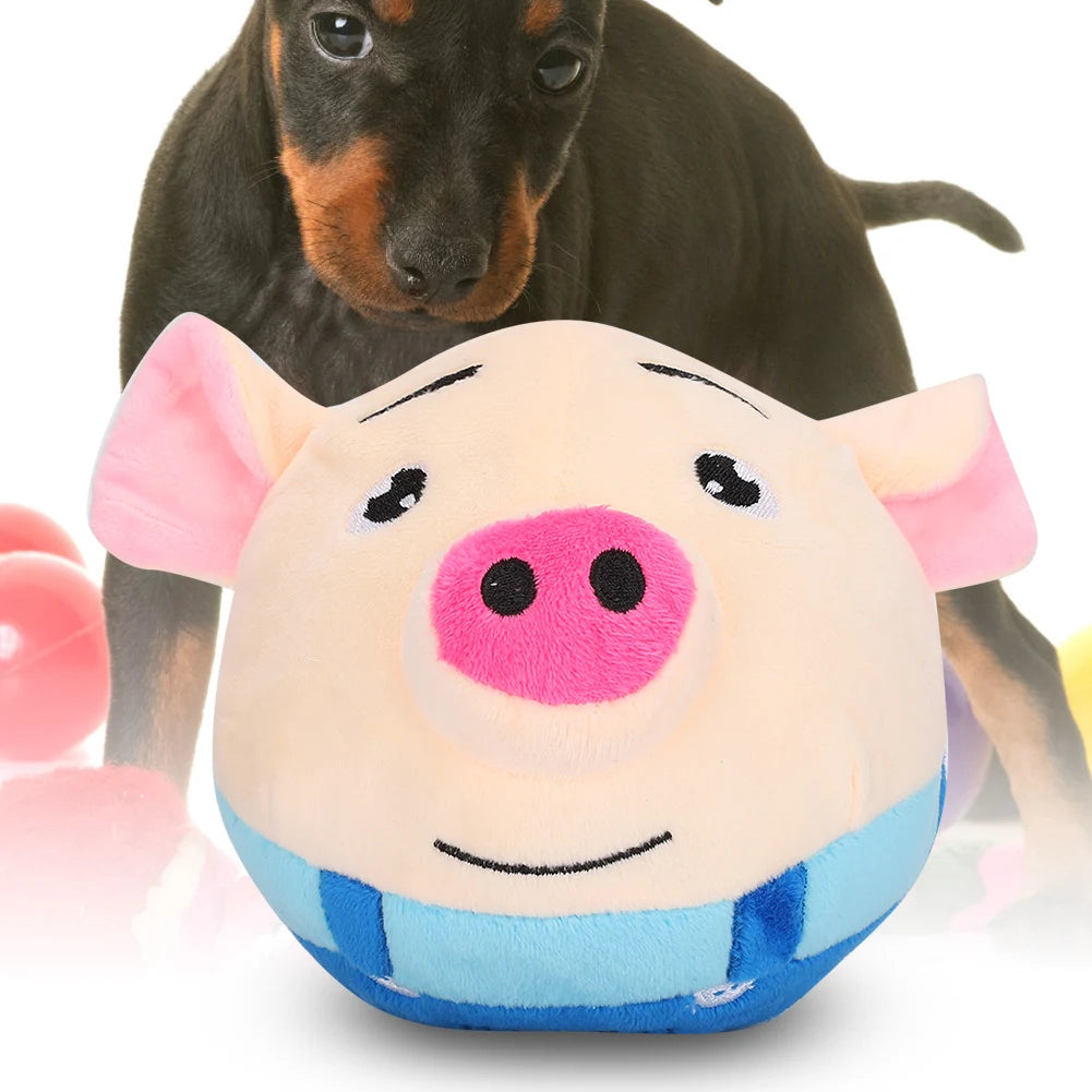 USB Electric Pet Bouncing Cartoon Pig Doll Ball