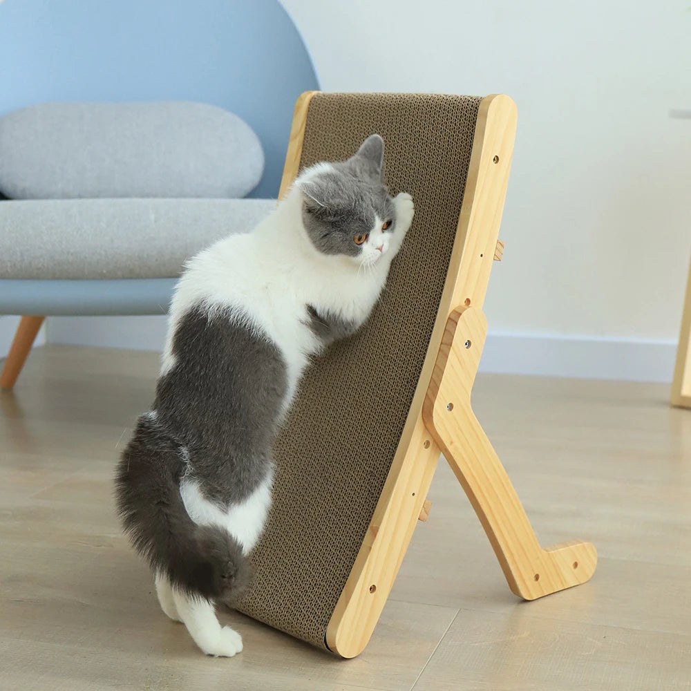 3-in-1 Wooden Cat Scratcher Bed & Scratching Post