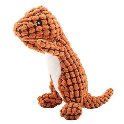 Indestructible Squeaky Dinosaur Dog Toy for Aggressive Chewers