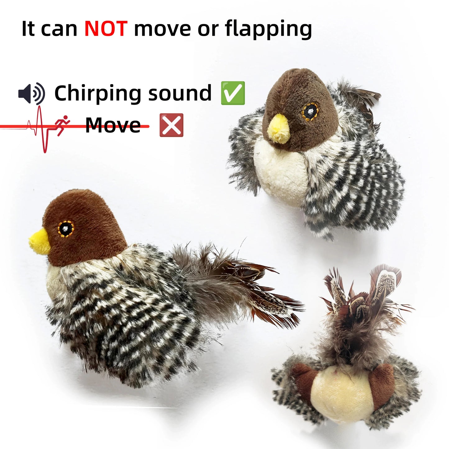 Plush Chirping Bird Cat Toy with Catnip