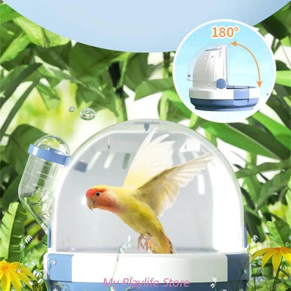 Portable Clear Bird Carry Case with Door Lock for Travel