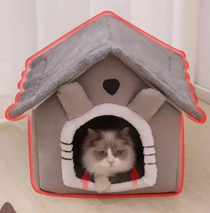 All-Season Washable Dog & Cat House with Soft Cushion