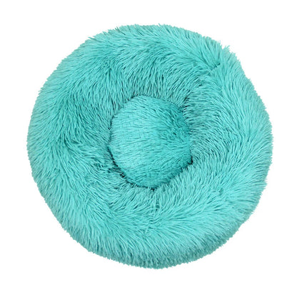 Round Plush Pet Bed Soft & Warm for Dogs & Cats