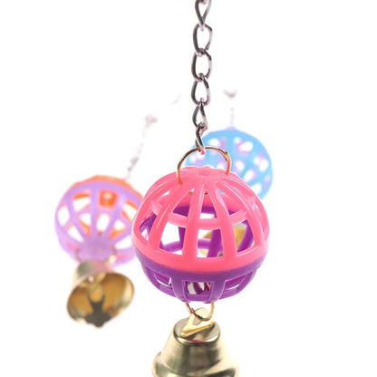 Colorful Parrot Swing Toy with Bell for Small Birds