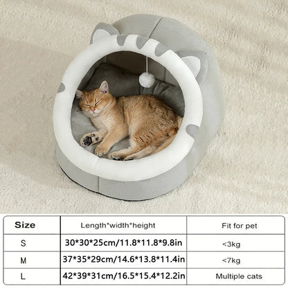 Super Warm Cat Bed Pet House Kitten Cave Cushion