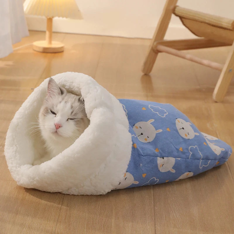 Winter Warm Pet Sleeping Bag Lamb Wool Kitten Nest