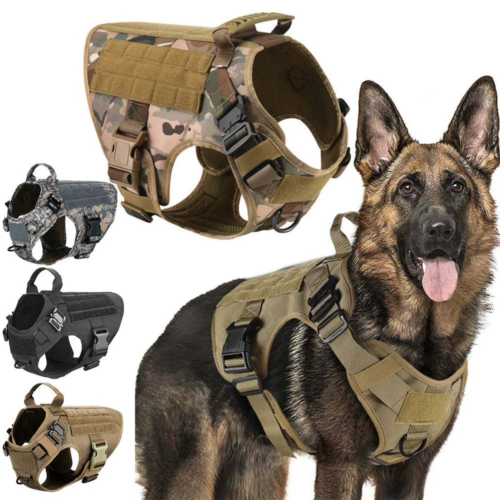 Military Dog Harness Tactical Vest for Training & Large Breeds