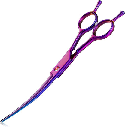 7-Inch Curved Pet Grooming Scissors for Right & Left Hand