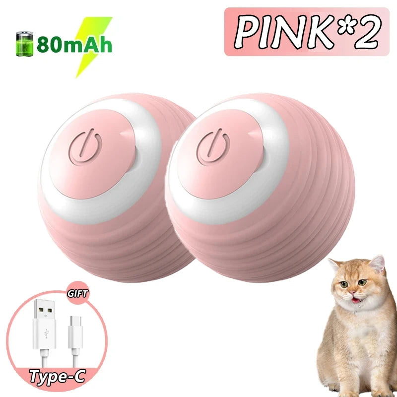 2PCS Smart Interactive Rolling Cat Ball Toy