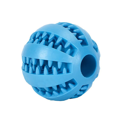 Interactive Rubber Dog Chew Ball Treat Dispenser