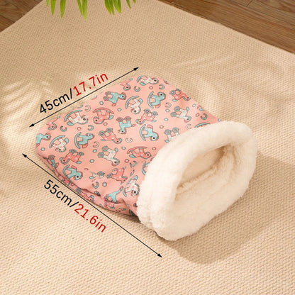 Winter Warm Pet Sleeping Bag Lamb Wool Kitten Nest