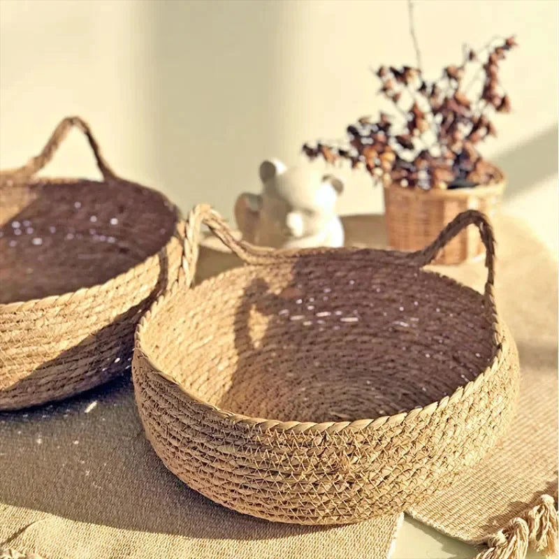 Hand-Woven Rattan Cat Nest with Removable Warm Pad