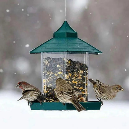 Hanging Waterproof Gazebo Bird Feeder with Rope