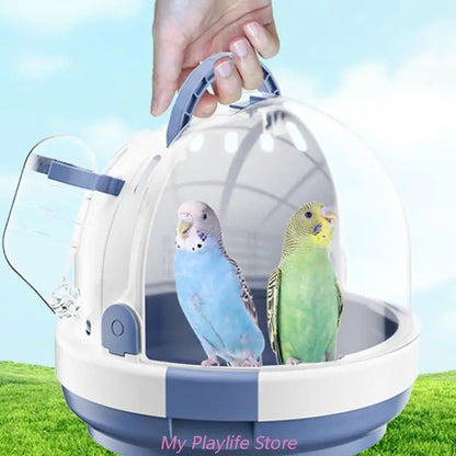 Portable Clear Bird Carry Case with Door Lock for Travel