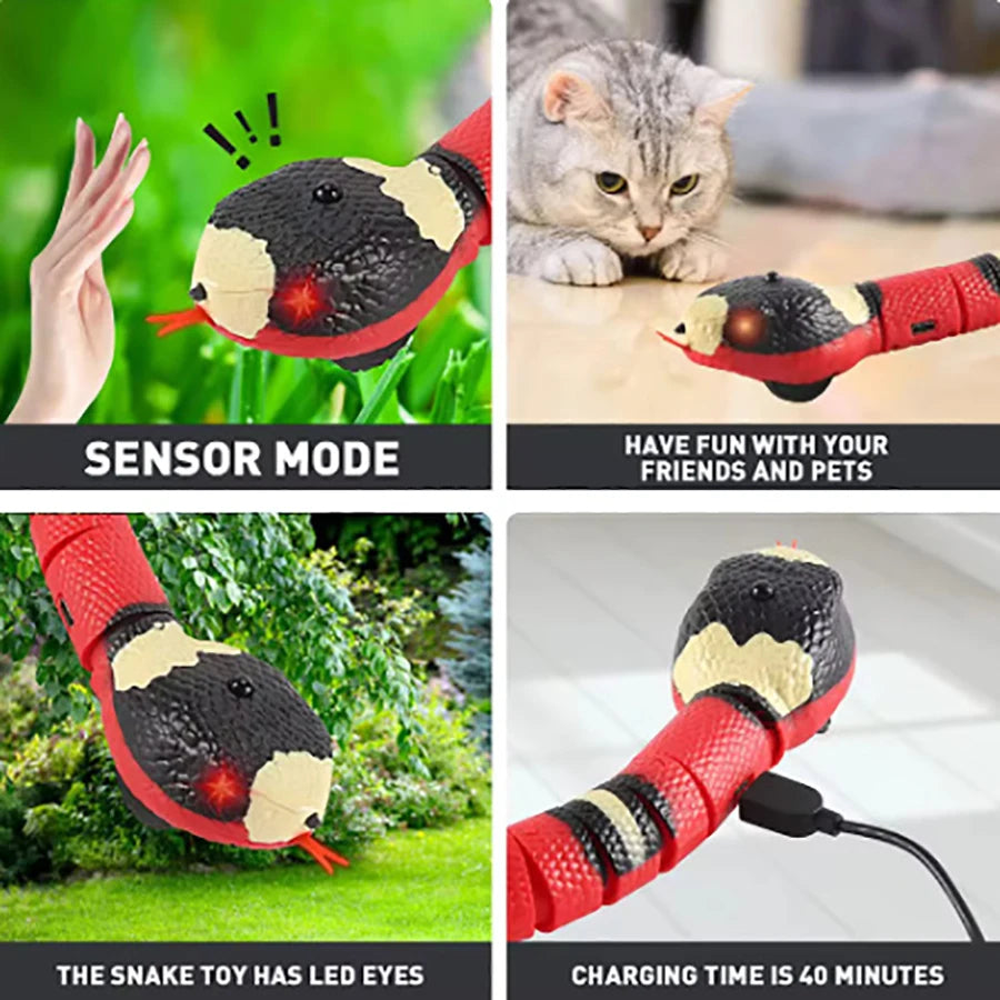 USB Charging Automatic Snake Tease Toy for Cats