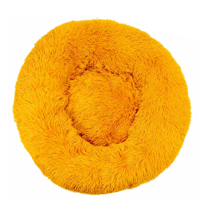 Round Plush Pet Bed Soft & Warm for Dogs & Cats