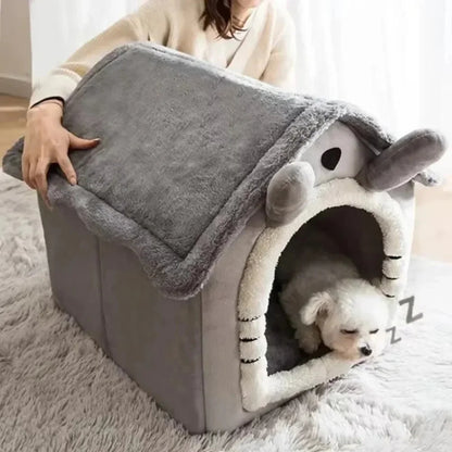 All-Season Washable Dog & Cat House with Soft Cushion