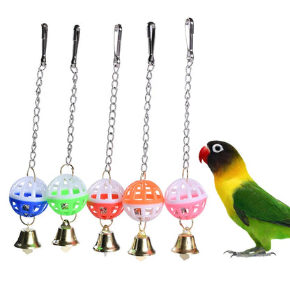 Colorful Parrot Swing Toy with Bell for Small Birds