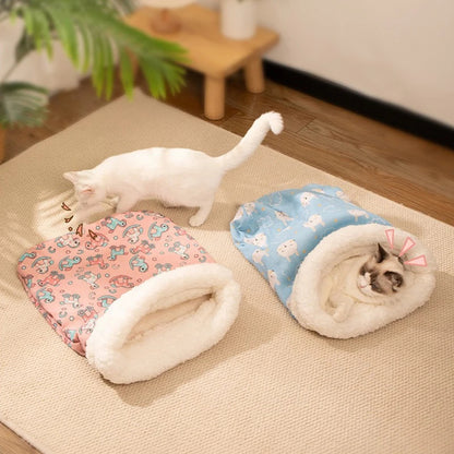 Winter Warm Pet Sleeping Bag Lamb Wool Kitten Nest