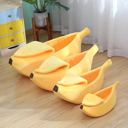 Banana Shaped Cozy Pet Bed Winter Cat Nest