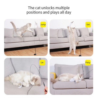 Interactive Cat Toy Hand-Free Teaser Wand with Suction Cup