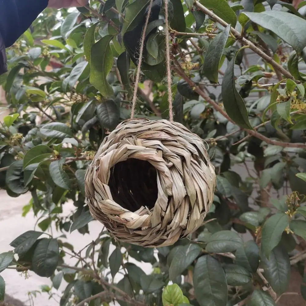 Natural Reed Grass Bird Nest Spherical Hanging Cage