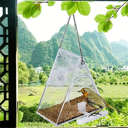 Window Bird Feeder with Strong Suction Cup & Weather-Resistant