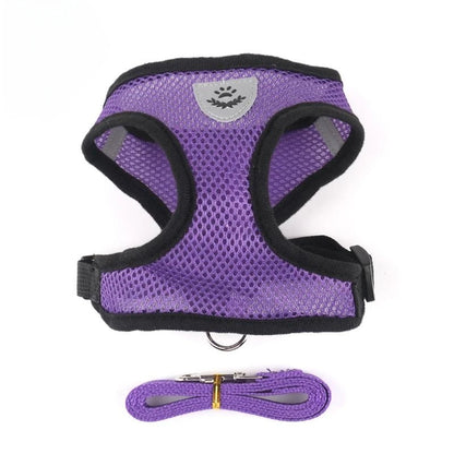 Reflective Cat Dog Harness with Leash, Breathable Mesh Vest