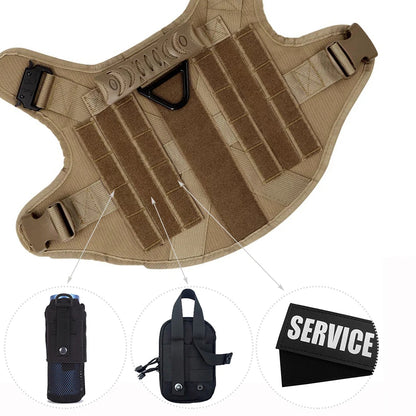 Military Dog Harness Tactical Vest for Training & Large Breeds