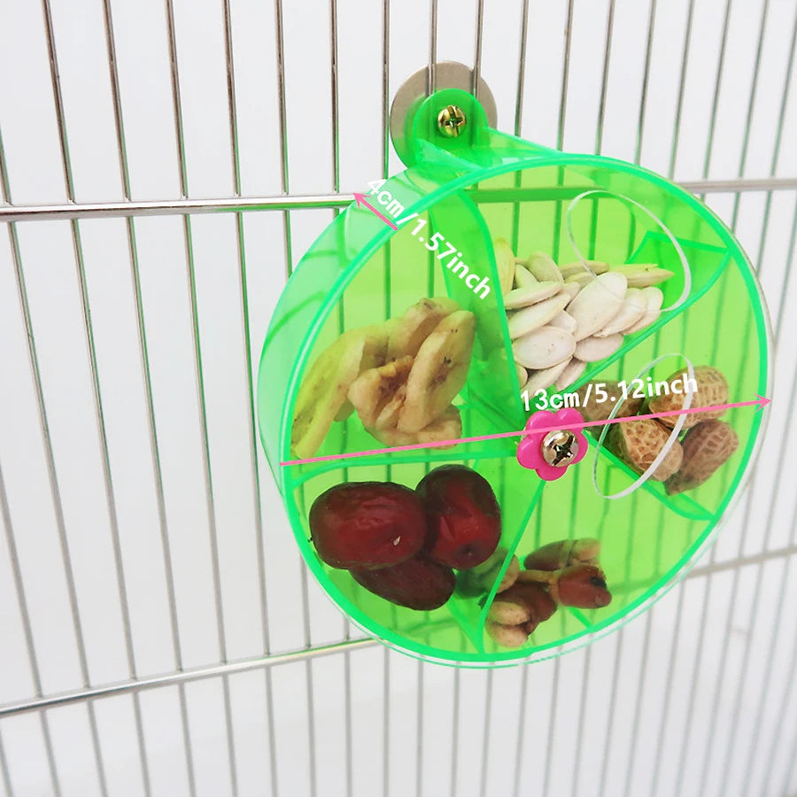 Rotating Parrot Foraging Toy Chewable Cage Feeder