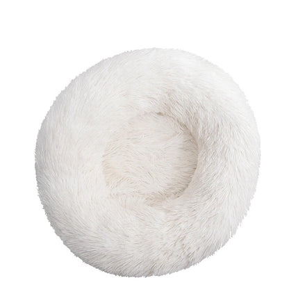 Round Plush Pet Bed Soft & Warm for Dogs & Cats