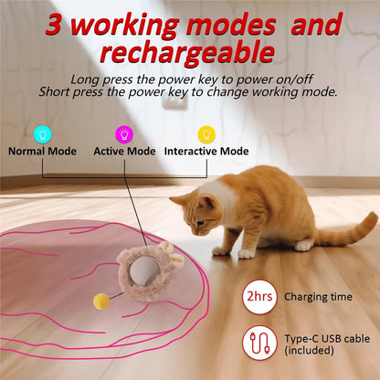 Motion-Activated Rolling Ball Cat Toy for Hide & Seek