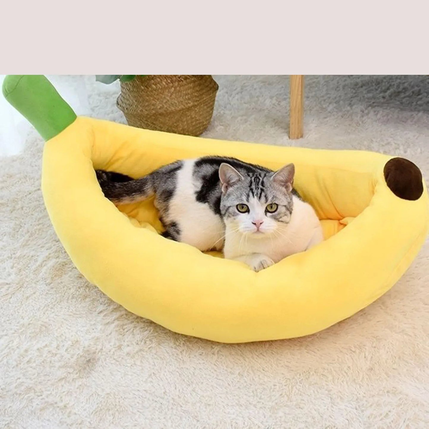 Banana Shape Dog Bed Plush Cozy & Breathable