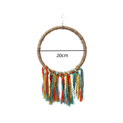 Pet Bird Parrot Cotton Rope Circle Toy with Hanging Perch