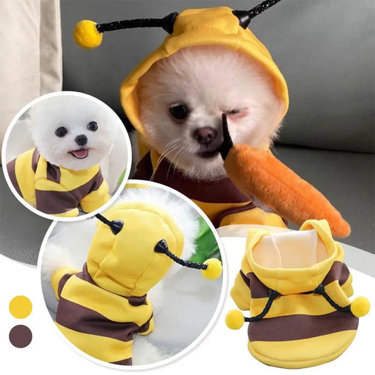 Bee Pet Costume Fleece Hoodie for Small Dogs & Cats