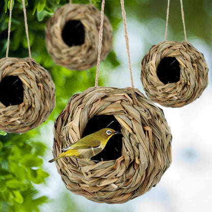 Natural Reed Grass Bird Nest Spherical Hanging Cage