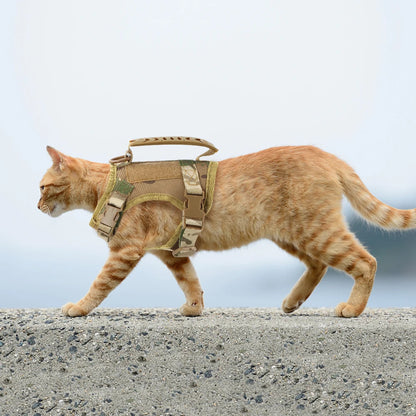 Tactical Adjustable Cat Dog Harness with Leash for Training