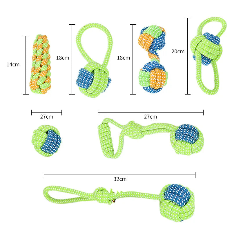 Interactive Cotton Rope Dog Toy Ball for Chewing & Teeth Cleaning