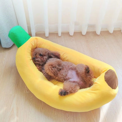 Banana Shape Dog Bed Plush Cozy & Breathable