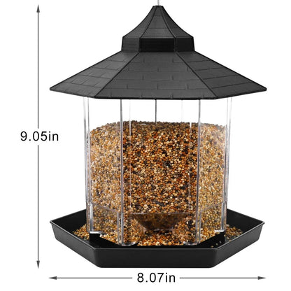 Hanging Waterproof Gazebo Bird Feeder with Rope