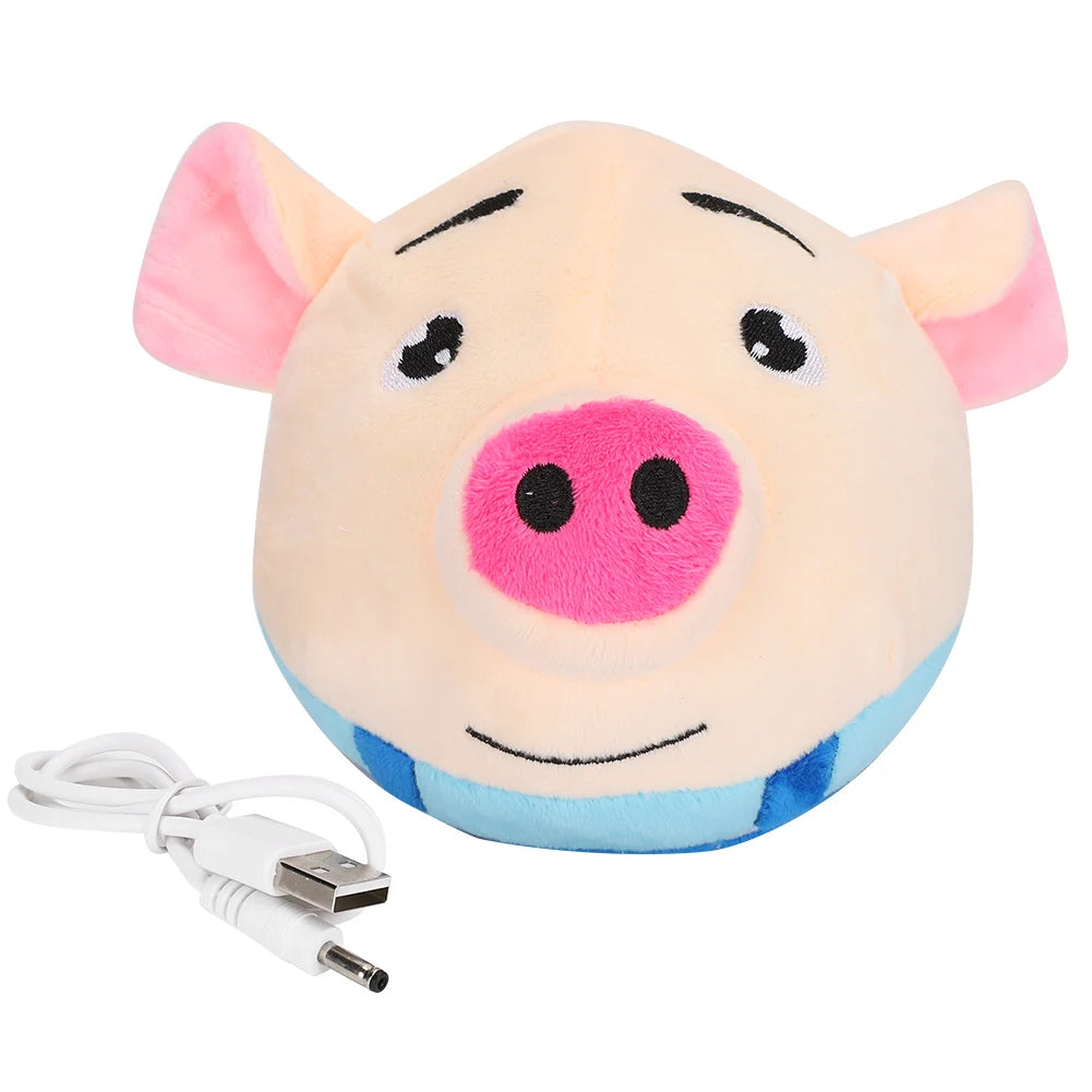 USB Electric Pet Bouncing Cartoon Pig Doll Ball