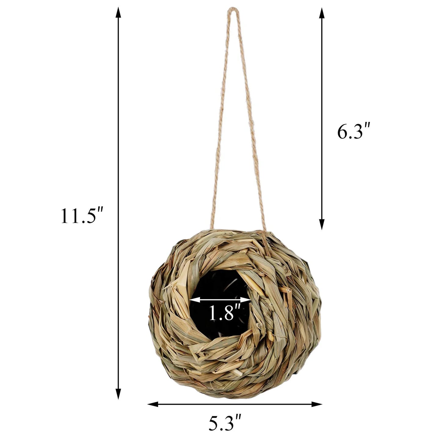 Natural Reed Grass Bird Nest Spherical Hanging Cage