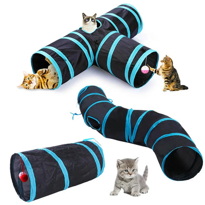 Foldable Cat Tunnel Breathable Play Tunnel for Indoor Cats