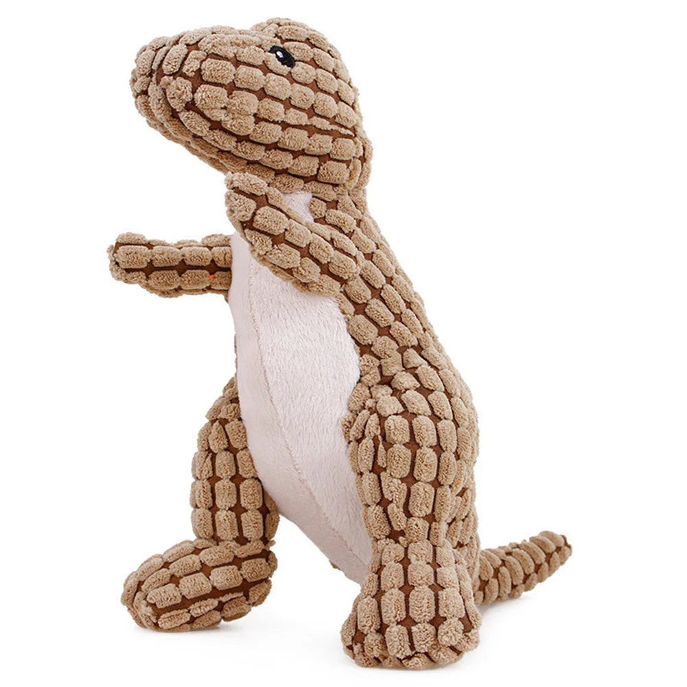 Indestructible Squeaky Dinosaur Dog Toy for Aggressive Chewers