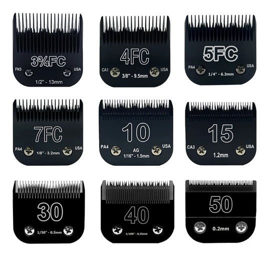 Black Detachable Pet Dog Grooming Clipper Blades Set