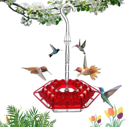 Hanging Hummingbird Feeder with Perch & Ant Moat