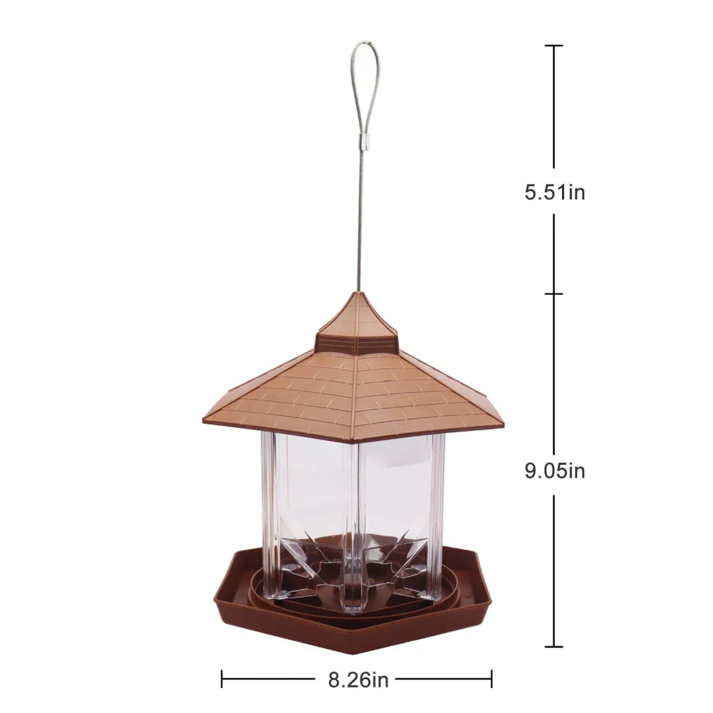 Hanging Waterproof Gazebo Bird Feeder with Rope