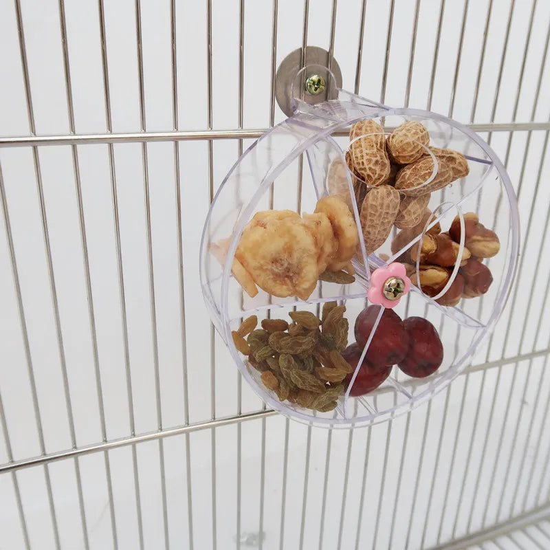 Rotating Parrot Foraging Toy Chewable Cage Feeder