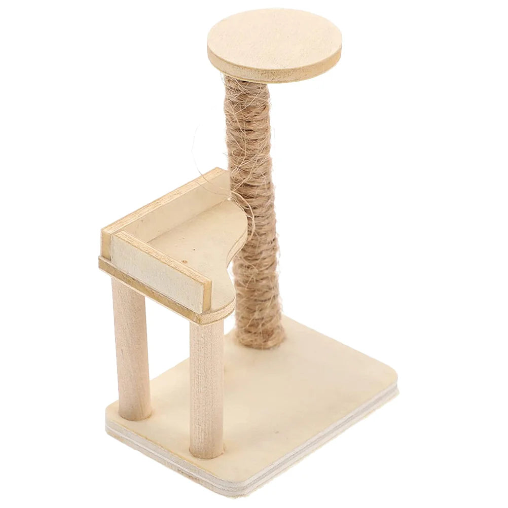 Miniature Cat Climbing Frame Tree House Birch Furniture Model